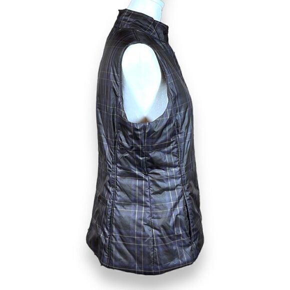 Banana Republic Full Zip Puffer Vest Jacket Womens‎ Medium M Plaid - Picture 3 of 12